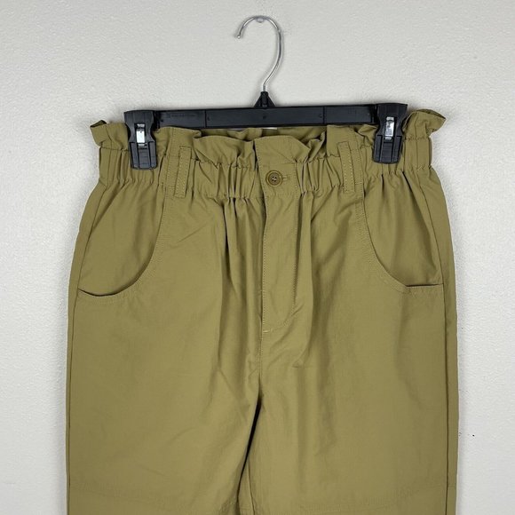 Madewell Ripstop Pull-On Paperbag Pants Beige High Rise Straight Leg Size S - Picture 5 of 8